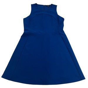 Madewell A-Line Dress Women's 14 Royal Blue Sleeveless Lined Zip-up